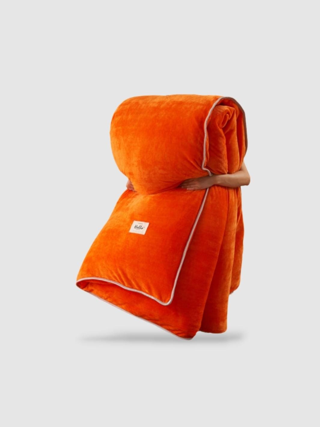 housse de couette polaire 220x240 - Orange
