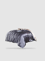 Housse de couette en soie de mûrier 230x230 - Gris/beige