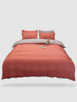 housse de couette couleur unie 200x230 - Rouge/gris