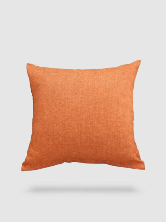 Housse Coussin pour Canapé Lin Coton 50x50cm Orange - Univers
