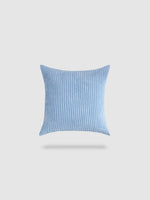 housse de coussin 55x55 cm jaune velours Bleu clair