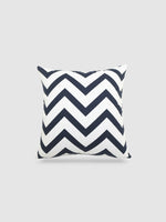 housse de coussin blanche coton 70x70 / Bleu