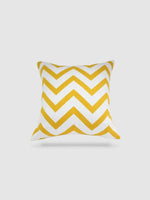 housse de coussin blanche coton 70x70 / Jaune