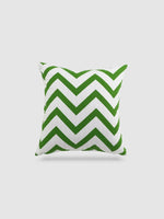 housse de coussin blanche coton 70x70 / Vert