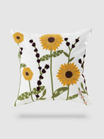 housse de coussin brodée florale 45x45 - Motif 4