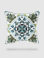 housse de coussin brodée florale 45x45 - Motif 5