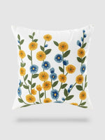housse de coussin brodée florale 45x45 - Motif 7