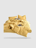 housse de couette unie 220x240 - Jaune