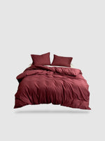 housse de couette unie 220x240 - Marron foncé