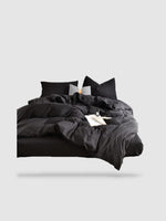 housse de couette unie 220x240 - Noir