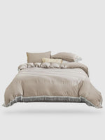parure de lit pompon 200x200 - Camel