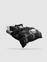 parure de lit avec couleur marbre Noir
