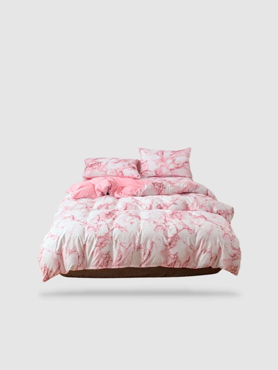 parure de lit avec couleur marbre Rose