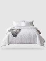 parure de lit brodé 220x240 - Blanc motif 2