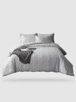 parure de lit brodée 200x200 - Gris motif 1