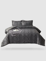 parure de lit brodée 200x200 - Gris motif 2