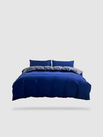 parure de lit uni 200x200 - Bleu/gris