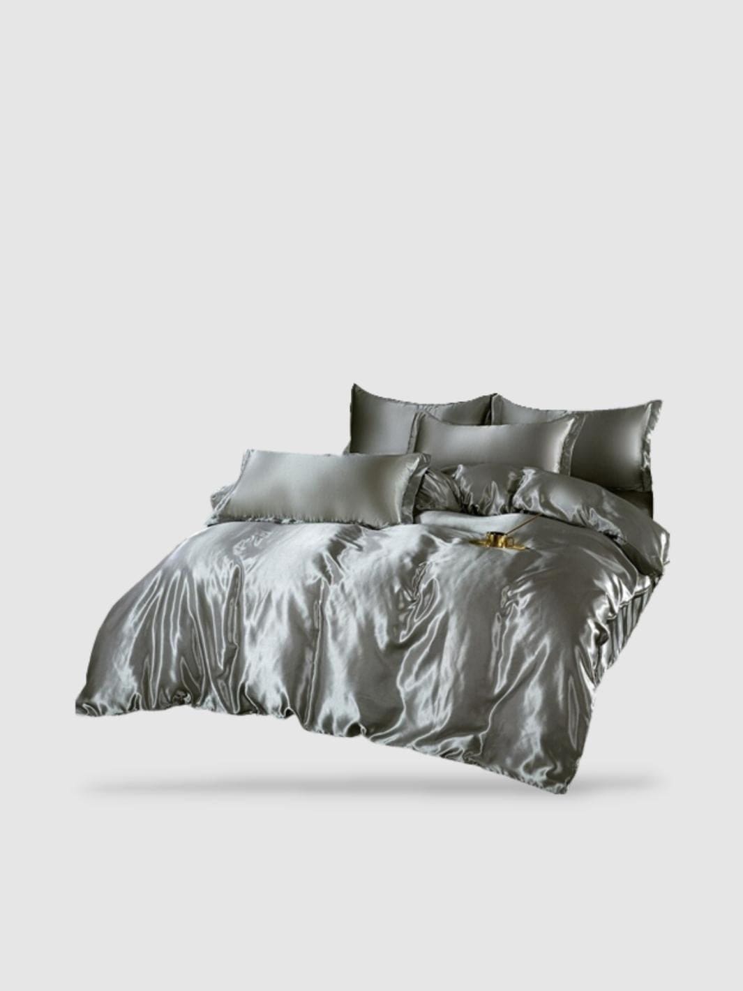 Parure de lit en soie 200x230 - Gris