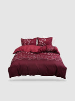 parure de lit motif Floral 220x260 - Rouge