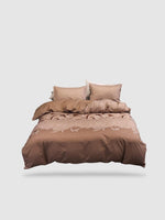 parure de lit motif floral 135x200 - Camel