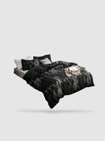 parure de lit marbre 200x200 - Noir