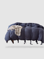 parure de lit en microfibre 260x220 - Bleu foncé