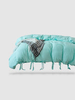 parure de lit en microfibre 260x220 - Turquoise