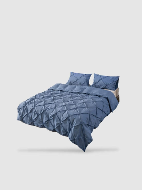 parure de lit plissée 135x200 Bleu
