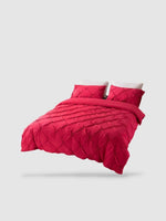 Parure de lit plissée 200x200 - Rouge