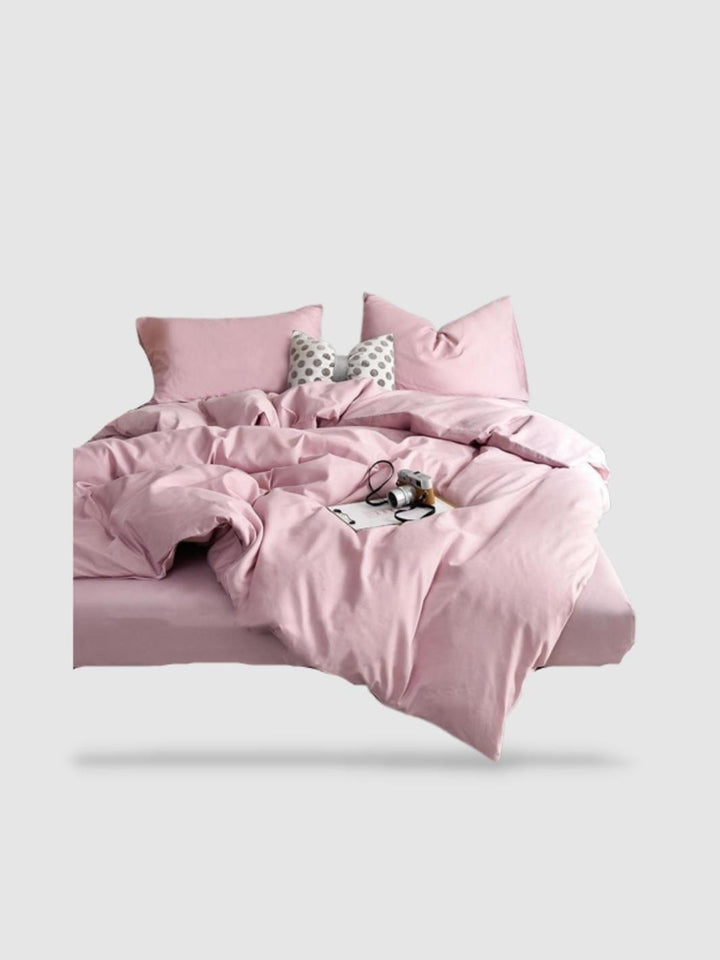 housse de couette unie 220x240 - Rose