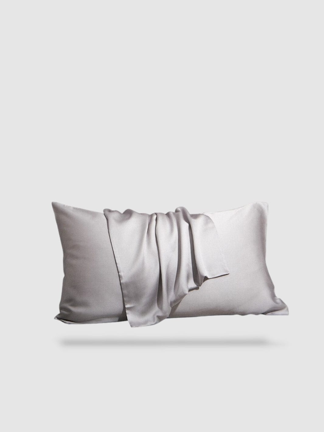 housse de coussin 100% en soie de mûrier 65x65 - Gris argent