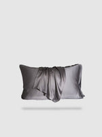 housse de coussin 100% en soie de mûrier 50x70 - Gris