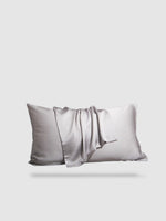 housse de coussin 100% en soie de mûrier 50x70 - Gris argent