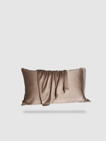 housse de coussin 100% en soie de mûrier 50x70 - Kaki